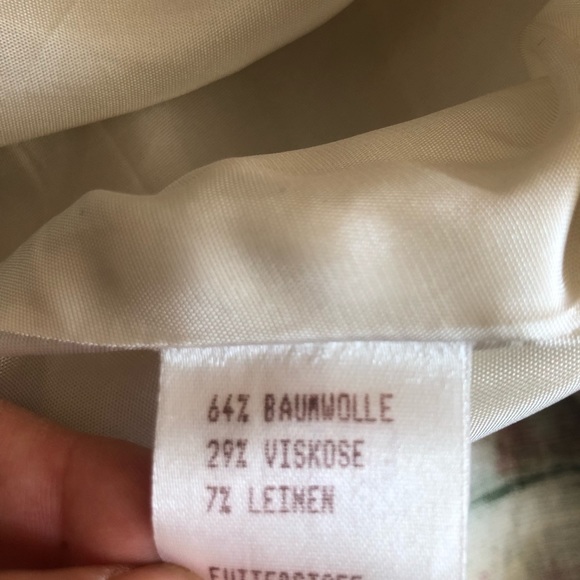 Vintage Linen Cotton  Blend Pleated Boho Prairie Maxi Skirt Medium - Picture 15 of 16